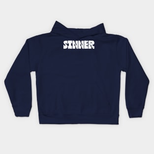 Sinner / Retro Punk Typography Design Kids Hoodie